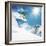Snowboarder At Jump Inhigh Mountains At Sunny Day-dellm60-Framed Premium Photographic Print