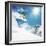 Snowboarder at Jump Inhigh Mountains at Sunny Day.-IM_photo-Framed Photographic Print