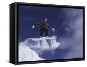 Snowboarder Flying Through the Air, USA-null-Framed Stretched Canvas