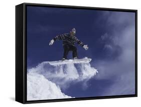 Snowboarder Flying Through the Air, USA-null-Framed Stretched Canvas