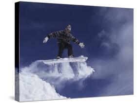 Snowboarder Flying Through the Air, USA-null-Stretched Canvas