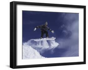 Snowboarder Flying Through the Air, USA-null-Framed Premium Photographic Print