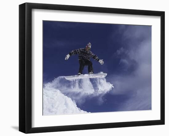 Snowboarder Flying Through the Air, USA-null-Framed Photographic Print