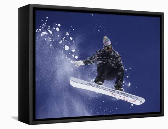 Snowboarder Flying Throught the Air, USA-null-Framed Stretched Canvas