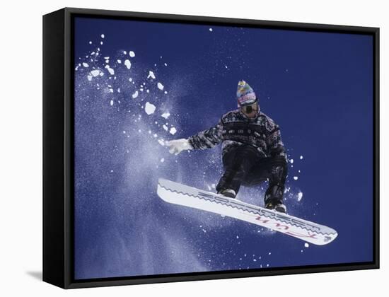 Snowboarder Flying Throught the Air, USA-null-Framed Stretched Canvas