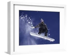 Snowboarder Flying Throught the Air, USA-null-Framed Photographic Print