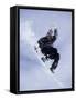 Snowboarder Flying Throught the Air-null-Framed Stretched Canvas