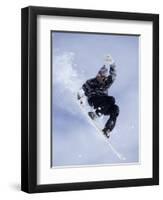 Snowboarder Flying Throught the Air-null-Framed Premium Photographic Print