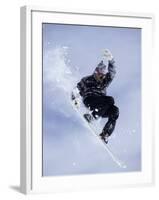 Snowboarder Flying Throught the Air-null-Framed Photographic Print