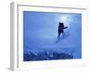 Snowboarder Heads Down, Paradise Area, Mount Rainier, Washington State, USA-Aaron McCoy-Framed Photographic Print