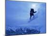 Snowboarder Heads Down, Paradise Area, Mount Rainier, Washington State, USA-Aaron McCoy-Mounted Photographic Print