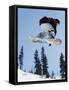 Snowboarder Jumping at Telus Half Pipe Competition 2009, Whistler Mountain-Christian Kober-Framed Stretched Canvas