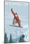 Snowboarder Jumping - Washington-null-Mounted Poster