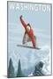 Snowboarder Jumping - Washington-Lantern Press-Mounted Art Print