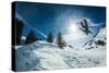 Snowboarder Jumping-Lantern Press-Stretched Canvas