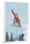 Snowboarder Jumping-Lantern Press-Framed Art Print