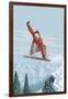 Snowboarder Jumping-Lantern Press-Framed Art Print