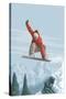 Snowboarder Jumping-Lantern Press-Stretched Canvas