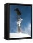Snowboarder Mid-Air During Jump-null-Framed Stretched Canvas