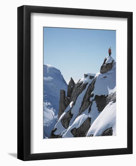 Snowboarder on the mountain-null-Framed Photographic Print