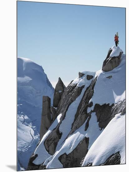 Snowboarder on the mountain-null-Mounted Photographic Print