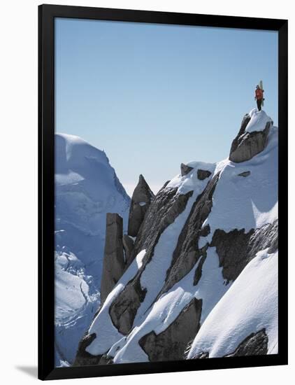Snowboarder on the mountain-null-Framed Photographic Print
