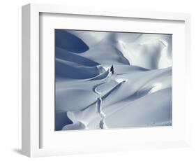 Snowboarder Riding in Powder Snow, Austria, Europe-Ted Levine-Framed Photographic Print
