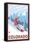 Snowboarder Scene - Colorado-Lantern Press-Framed Stretched Canvas
