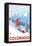 Snowboarder Scene - Colorado-Lantern Press-Framed Stretched Canvas