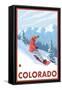 Snowboarder Scene - Colorado-Lantern Press-Framed Stretched Canvas
