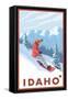 Snowboarder Scene, Idaho-Lantern Press-Framed Stretched Canvas