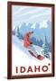 Snowboarder Scene, Idaho-Lantern Press-Framed Art Print