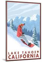 Snowboarder Scene, Lake Tahoe, California-null-Mounted Poster