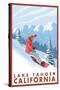 Snowboarder Scene, Lake Tahoe, California-Lantern Press-Stretched Canvas