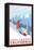 Snowboarder Scene, Lake Tahoe, California-Lantern Press-Framed Stretched Canvas