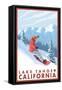 Snowboarder Scene, Lake Tahoe, California-Lantern Press-Framed Stretched Canvas