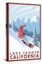 Snowboarder Scene, Lake Tahoe, California-Lantern Press-Stretched Canvas