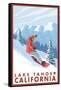 Snowboarder Scene, Lake Tahoe, California-Lantern Press-Framed Stretched Canvas