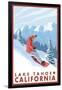 Snowboarder Scene, Lake Tahoe, California-Lantern Press-Framed Art Print