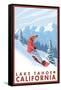 Snowboarder Scene, Lake Tahoe, California-Lantern Press-Framed Stretched Canvas