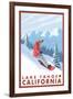 Snowboarder Scene, Lake Tahoe, California-Lantern Press-Framed Art Print