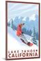 Snowboarder Scene, Lake Tahoe, California-Lantern Press-Mounted Art Print