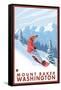 Snowboarder Scene, Mount Baker, Washington-Lantern Press-Framed Stretched Canvas