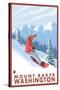 Snowboarder Scene, Mount Baker, Washington-Lantern Press-Stretched Canvas