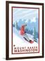 Snowboarder Scene, Mount Baker, Washington-Lantern Press-Framed Art Print