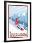 Snowboarder Scene, Mount Baker, Washington-Lantern Press-Framed Art Print