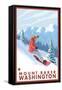 Snowboarder Scene, Mount Baker, Washington-Lantern Press-Framed Stretched Canvas