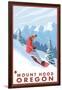 Snowboarder Scene, Mount Hood, Oregon-Lantern Press-Framed Art Print