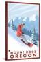 Snowboarder Scene, Mount Hood, Oregon-Lantern Press-Stretched Canvas