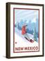 Snowboarder Scene - New Mexico-Lantern Press-Framed Art Print